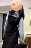 Micro-Fat Style Thousands Of Kinds Of Skirts And Fake Two College Style Long-Sleeved Dress Dress Women In Early Autumn 2025 New Teaching Surface