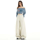 Mocha Brown Bullet-Free High-Waisted In Wind Jeans Women's Autumn New Lazy And Loose-Fitting Trousers