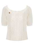 Linen & Sheep Lazy Sensen Mahjong Knitted Knitted Knitted Short-Sleeved Women 2025 Early Autumn
