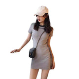 Temperament Famous Fashion Body-Buffed Short-Sleeved Dress Women's Dress 2025 New Trendy Hong Kong-Style Women's Dress