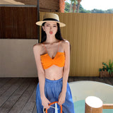 Seaside Resort Beach Wearing Casual Relaxation White Sunscreen Shirt Sexy Bikini Top Suit Tide