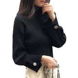 Sweater Women Autumn And Winter Korean Version Of Simple Bottom Shirt Half-High Loose Loose Thin Sleeves Of Knitted Shirts For Women
