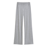 Purely Want Girl V-Shaped Waist-Hanging Feeling Modale Zip Thin Slacks Home Fitness Pants Wide Leg Trousers New