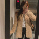 2025 Autumn And Winter South Korea Chic Famous Stisei Atmosphere Circle Collar Single Buckle Waist Thin Coat 3 Color