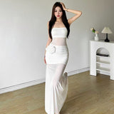 Cool Feeling Pure Lusty Hottie Three-Dimensional Rose Mesh Spliced Bra Dress Woman Slimming Dress