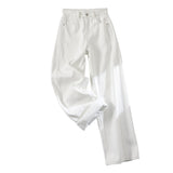 3163 Thick Velvet Taut Wide-Legged Jeans Women's Autumn And Winter Scissors High-Tall Trousers