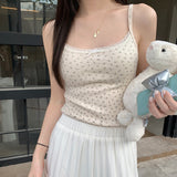 1049# People Cotton T-Flower Short-Term Age Reduction Wearing Sling Vest 2025 Summer Hottie Outside To Repair The Beauty Of The Back Woman