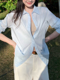 [Urban Architect] Korean White Shirt Woman Commuting Workplace Wearing Loose Temperament Top