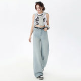 Physical Explosion | 2025 New Early Spring New Casual Wide Leg Jeans Women's Water Washing High Waist Slim-Tight Drags