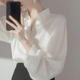 French White Shirt Female Professional High Sense 2026 Spring Cooked Sister Wearing A Top Fashion Chiffon Shirt