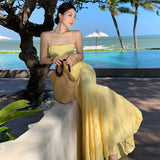2025 Elegant Girded Evening Dress With Dress Holiday Atmosphere Sense Of Senior Sanya Travel Holiday Dress