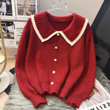 Autumn And Winter Sweater Sweet Doll-Collar Sweater Cardigan Women 2025 Hit The New Net Red Knitted Jacket Tide