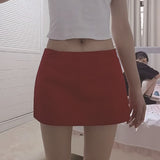 Wind Retro Red A-Dress Girl Summer New Hot Girl Thin Short Skirts Anti-Light Short Skirt