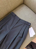 Close Your Eyes Into No D Recommendation! Guest For Italy ~ Fine-Spinning Wool Small Broad Leg Suit Trousers Women Straight High Waist Thin