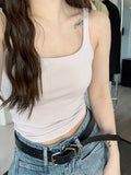 1045# People's Cotton Hoisted With Chest Pads Inside And Outside Wearing A Sleeveless Bottom Shirt Vest Woman