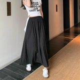 Folded Long Skirt Women Summer 2026 New Retro High-Rise Thin Tight Waist A-Shaped Skirt Umbrella Skirt