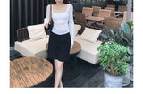 Strict Selection Slide Tria Acetic Acid Ballet Set Ice Naked Sun Protection T-Shirt Woman Collar Top + Bud Skirts Sunscreen