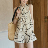 Artist Series Serpentine Printed Shorts Set Two-Sleeve