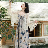 New Chinese Sling Dress Ink Painting Tie-Dye Small Design Of National Style Dress Holiday Style Photo Skirt