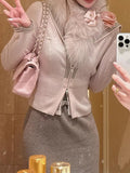 It's Hard Not To Love The Sailor's Collar, The Five-Color Double-Opened Zipper Striped Knitted Top