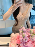 Fake Two-Piece Lace Bag Hip Half Dress Dress Woman Two Sets