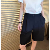 Pear Body BI Into ~Suit Shorts Women Summer Thin Temperament Commute High Waist Straight Legs Five Cents Mid-Pants