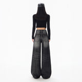 2026 Autumn Jeans Women Retro Loose Broad Leg Pants Trousers Trousers Women's Trousers