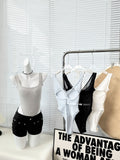 940# Spice Girls Pure Lust Wind U Collar One-Piece Vest Women Slimming Summer Bare Back One-Piece Chest Mat
