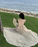 Seaside Holiday Dress Big Show Back Dress High Atmosphere To Take Pictures Goddess Wearing Sexy Fairy Suit Dress