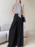 French Simple Vertical Striped Tops 2025 Summer New High-End Niche Temperament Hanging Neck Sleeveless Vest Shirt