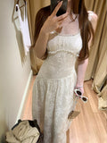 Lihua Floating Dream Cold Beauty God Exquisite Lace Tian Silk Embroidery Sling Skirt Dress Dress Woman