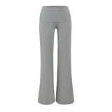 Spice Girls Jersey Knitted Loose-Fitting Trousers Autumn New Casual Straight Trousers Wide-Legged Trousers Women