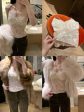 Early Spring New Bosom Sexy Hottie Sleeveless Bottom With French V-Neck Double Lace Sling Waist Vest Woman