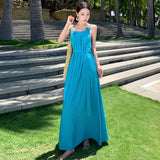 2025 Yunnan Tourism Wearing A Holiday High Sling Dress Women's Summer Loose Long Dress Lazy Wind