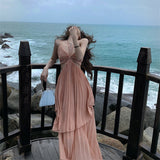 2026 Summer Sexy French Dress Bare Back Pure Lust Style New Famous Temperament Seaside Beach Dress