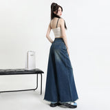 Wash Retro Subculture Black Gray Broad-Legged Jeans Women Sweeping Pants Elephant Leg Trousers Feet On The Feet