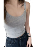 1019 # One Cup Sling Small Vest Woman Lazy Thread Cotton Inside And Outside Wearing A Slimmed Hottie Thin Summer
