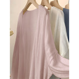 Knitted Coat Autumn Lazy Wind Sun Cardigan Women Summer Long Loose Sling Skirt Outside The Shawl Hooded Shirt Top