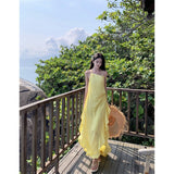 Fairy Show-Back Dress Seaside Holiday Dress Sling Neck Sexy Morning Robes Beach Dress Girl