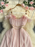 First Love Milk Sweet Dress Gentle Wind Pink Fairy Dress Tea Break In The Escape Princess Dress Super Fairy Sweet Hanging Dress