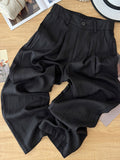 Tiansi Linen Broad Leg Pants Women Summer Thin 2026 New High-Waisted Cotton Trousers Trousers Straight Trousers