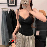791 # People Cotton Thin V-Neck Lace Slings Women's Spring And Summer New Domestic Vacation Vest Design Sleeveless Top