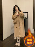 Milk Curry Color Hair Coat Women's Long 2025 Winter New Small Han Feel Thicker This Coat