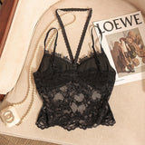 792# Pure Sexual Lace Lace Sling Vest Women Autumn And Winter New Inside A Short Repair Jacket Shirt