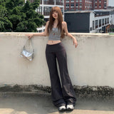 YC& Hottie Low-Rise Trumpet Trousers Slimming Thin Yoga Pants Match Elastic Casual Pants Women