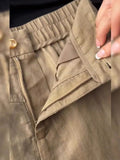 Lazy Wind High Waist Wide-Legged Trousers Women's Summer Thin Silk Flax Loose Comfortable Leisure Pants