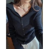 Red V-Neck Long Sleeves Knitted Women 2026 New Autumn And Winter Design Feel On The Bottom Of The Dress