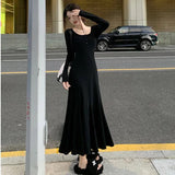 Little King Lost Autumn Day Slim High Fishtail Dress Women's Spring Dress New Long Dress