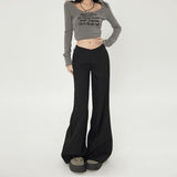 2026 Autumn New Niche Design V-Type High-End Horn Pants Interview Commuting Thin Trousers