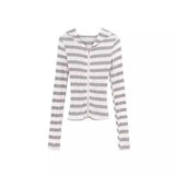 Pure Desire Is The Spring And Autumn And Winter New Korean Women Striped Hooded Sun Knitted Cardigan Girl Small Zipper Long-Sleeved Women's Clothing